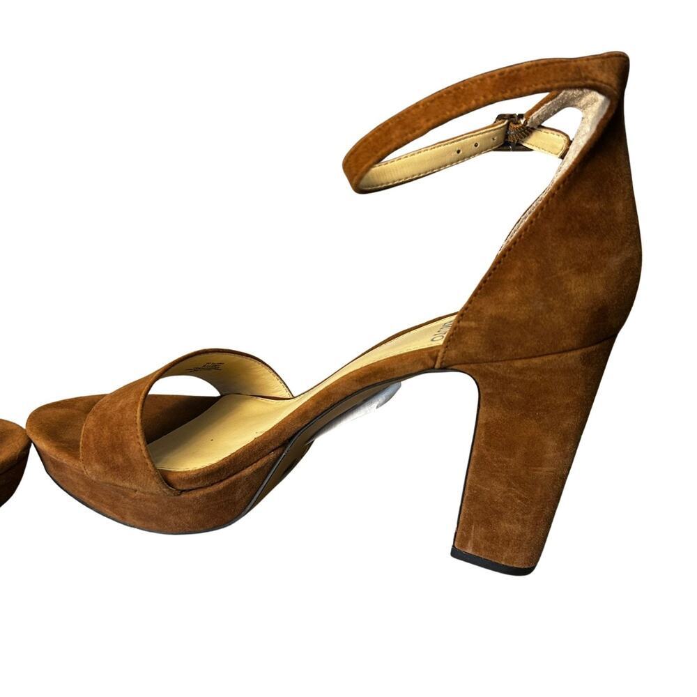 Vince Camuto Suede Block Heel Sandals Brown Ankle Strap Womens Size 9.5 - Picture 9 of 14